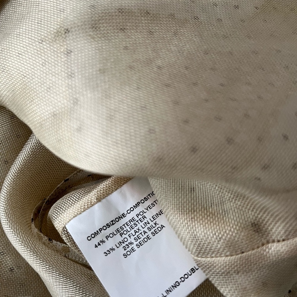 NWT YVES SAINT LAURENT rare gold dot silk blend ruched sleeve cropped blouse new - Picture 12 of 12